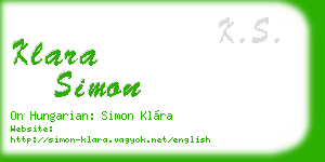 klara simon business card