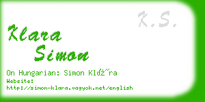 klara simon business card
